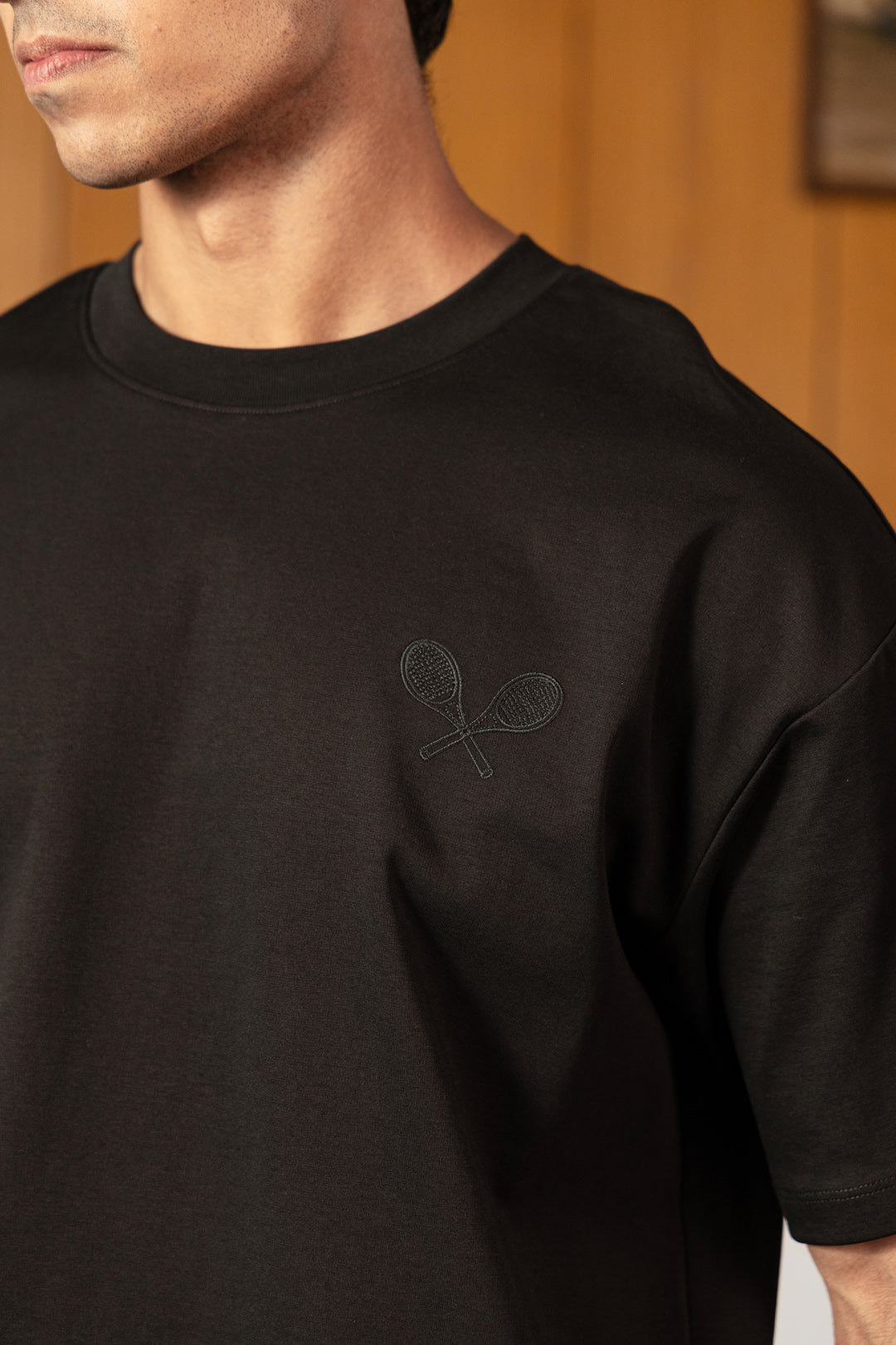 Image of Cotton Raquet Embroidered Tee
