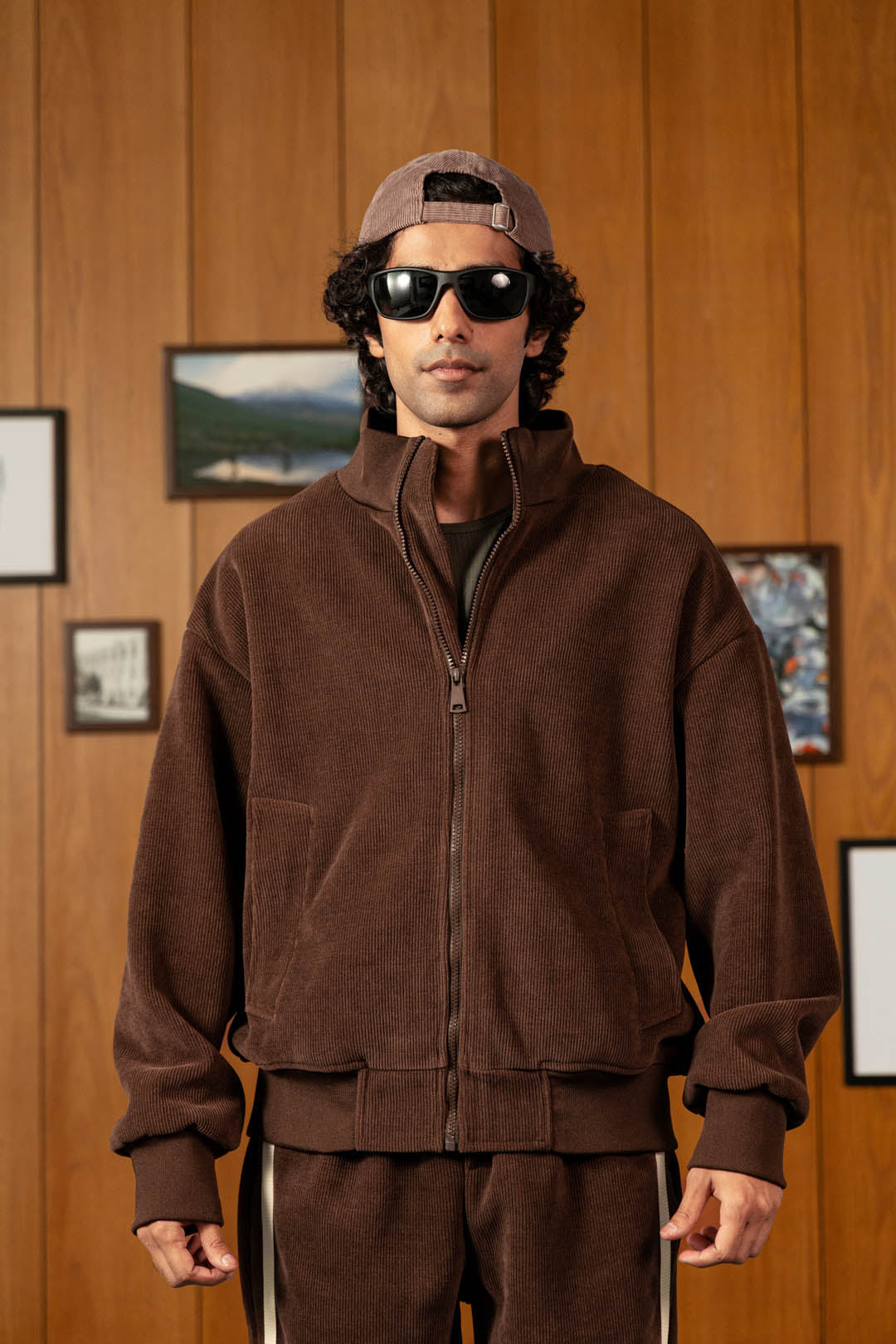 Cotton Velvet Track Jacket