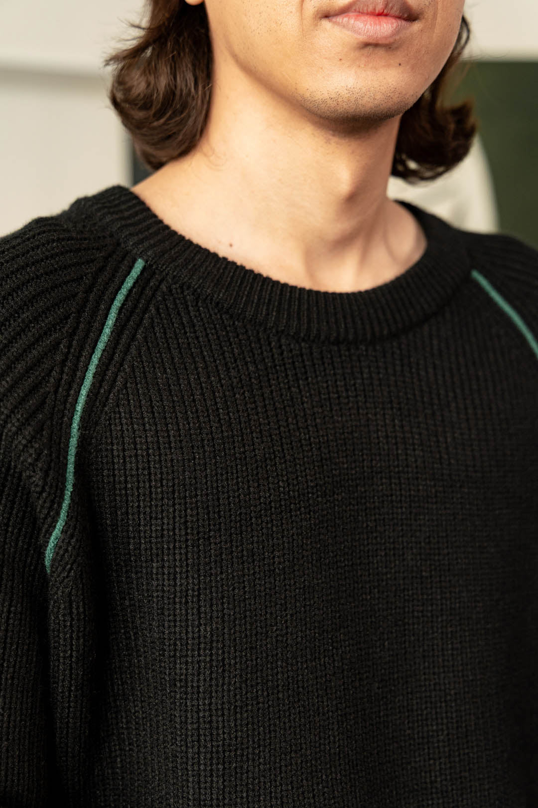 Image of Contrast Ribbed Jumper