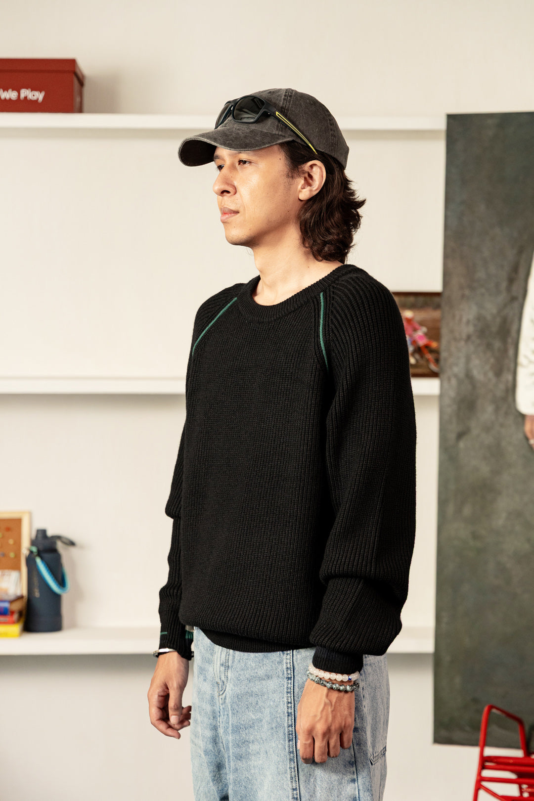 Image of Contrast Ribbed Jumper