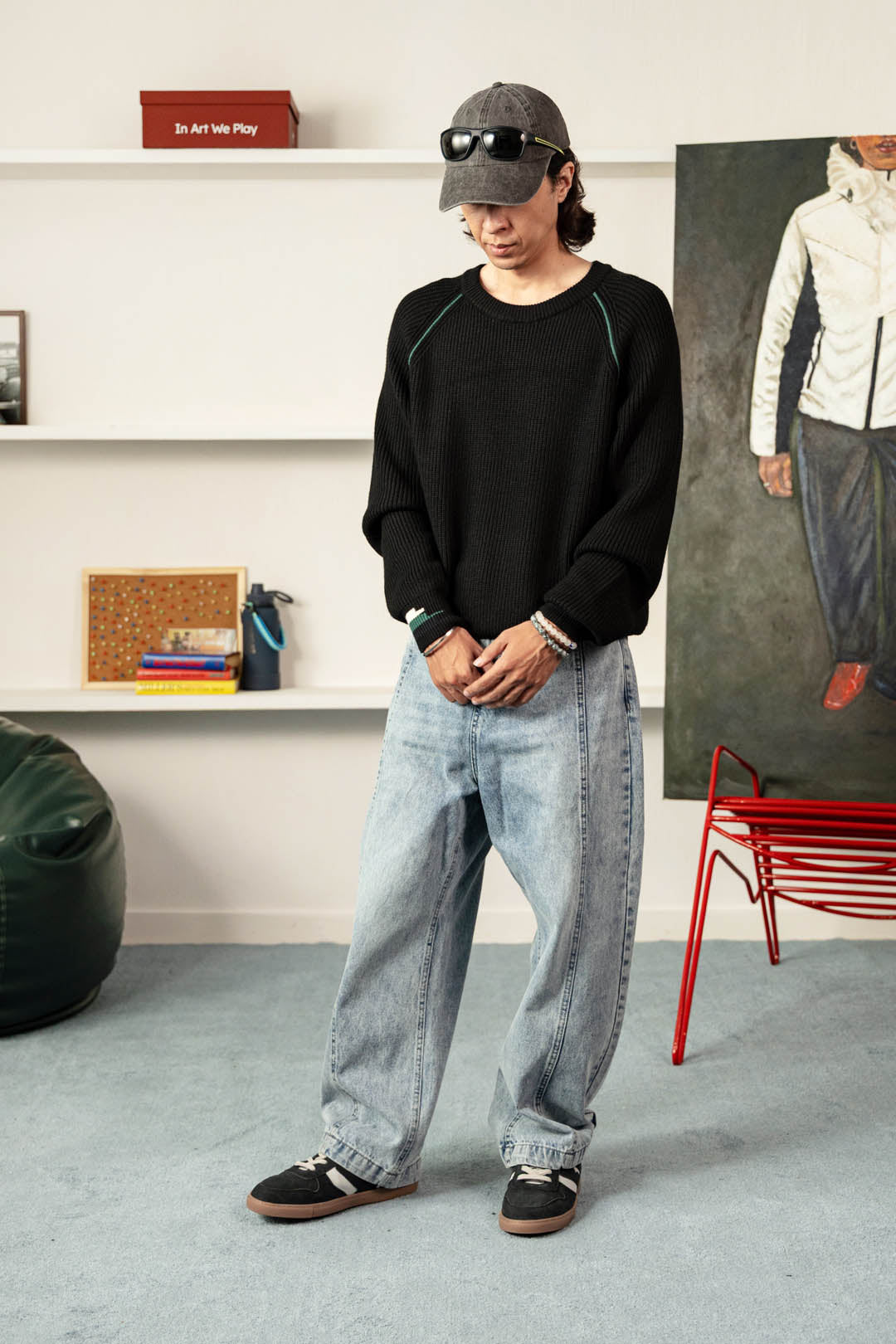 Contrast Ribbed Jumper