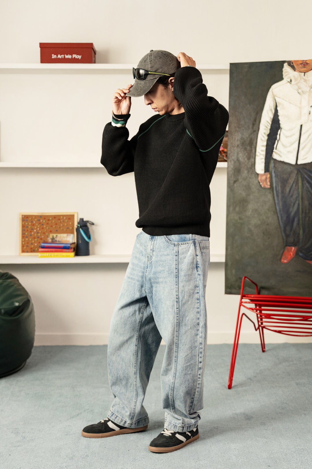 Contrast Ribbed Jumper