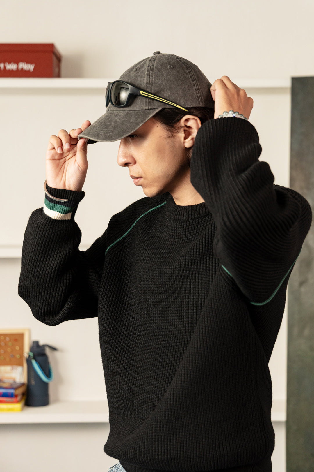 Image of Contrast Ribbed Jumper