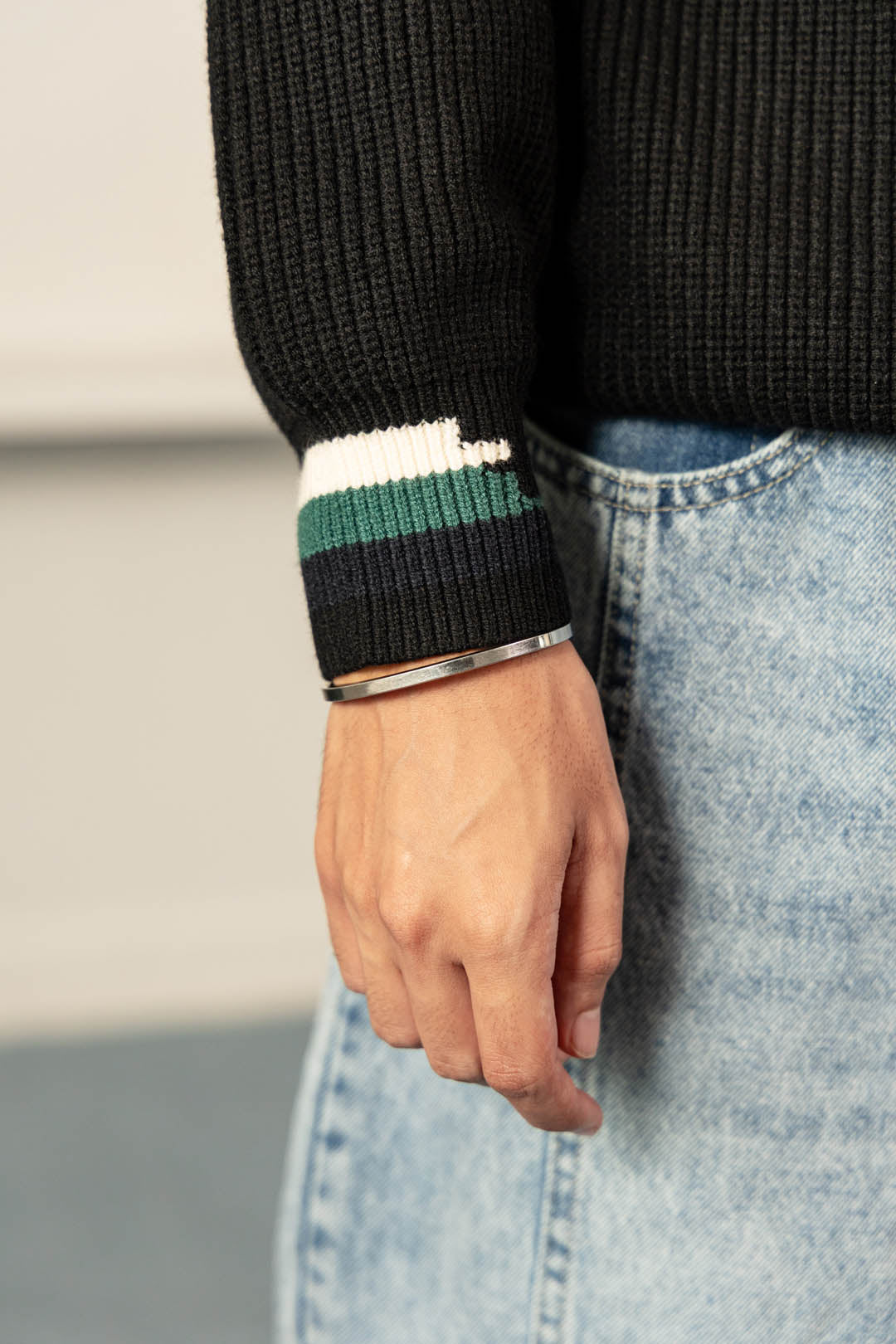 Image of Contrast Ribbed Jumper
