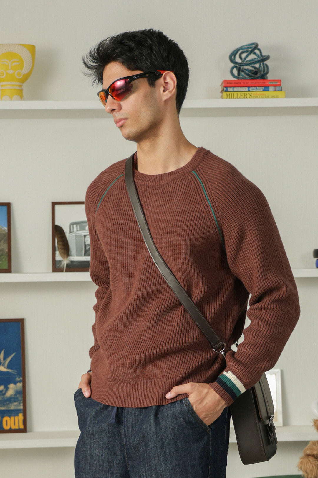 Contrast Ribbed Jumper