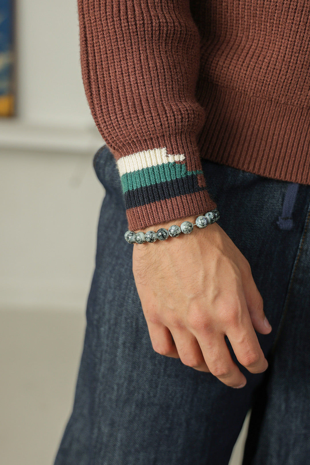 Image of Contrast Ribbed Jumper
