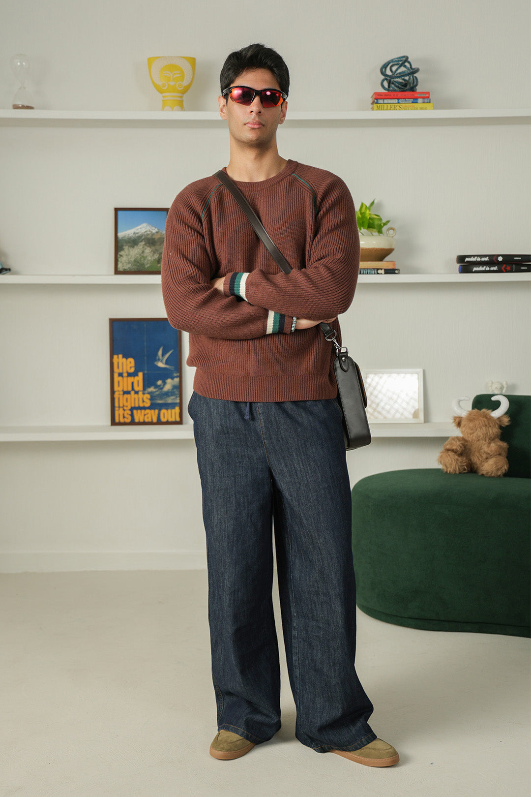Contrast Ribbed Jumper