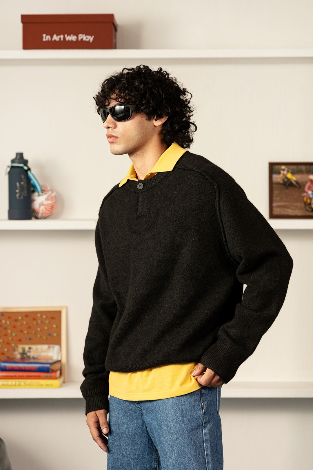 Inside-Out Henley Jumper