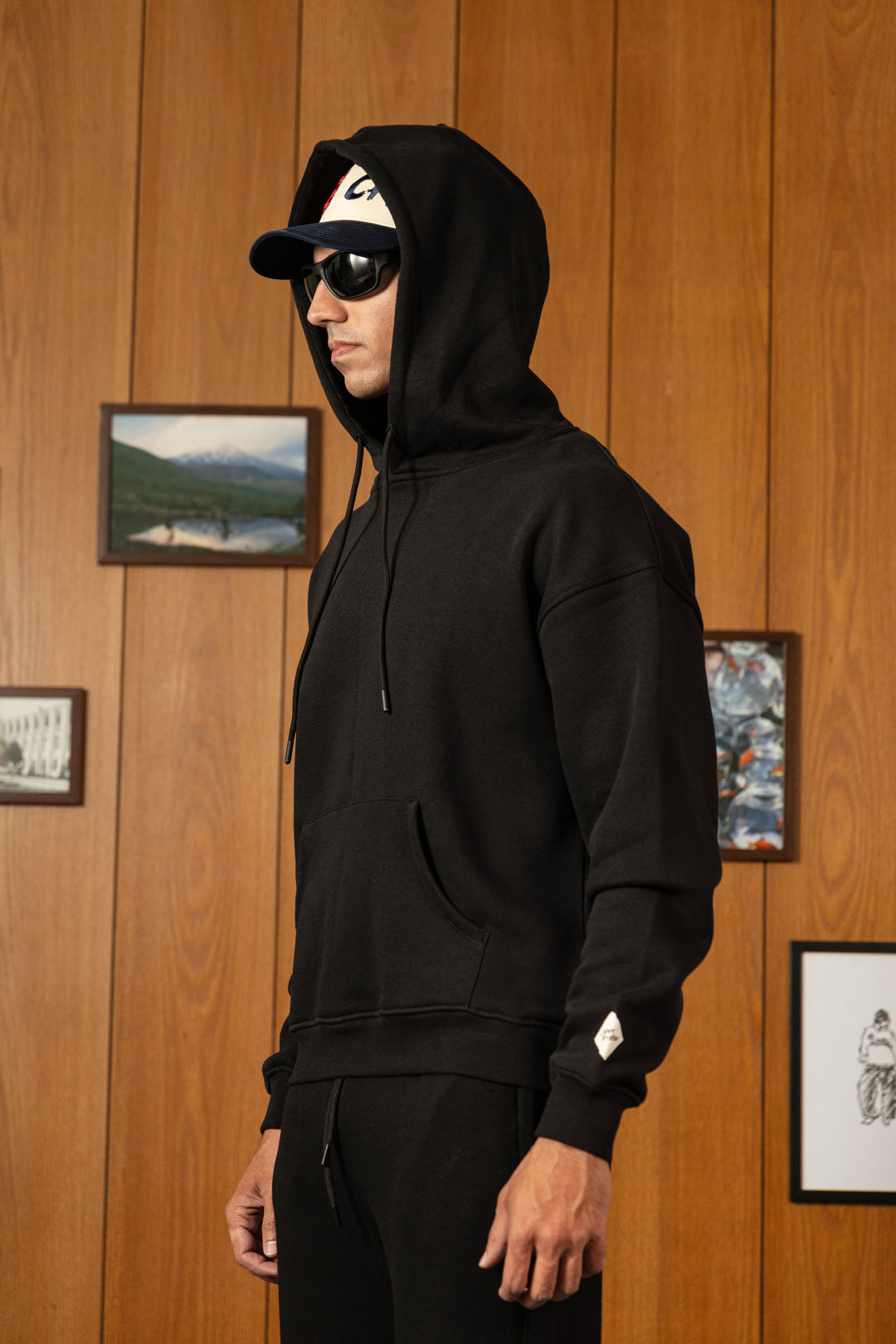 Logo Badge Fleece Hoodie