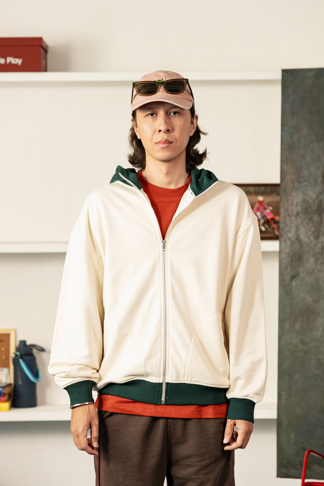 Academy Contrast Terry Zipper