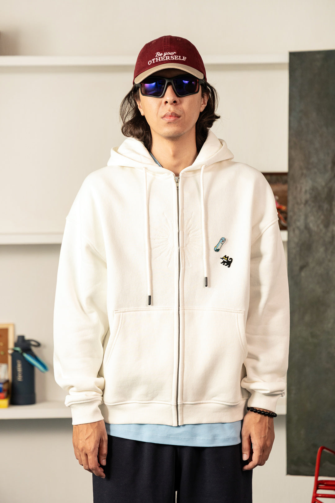 Image of Wild Glacier Embroidered Fleece Hoodie