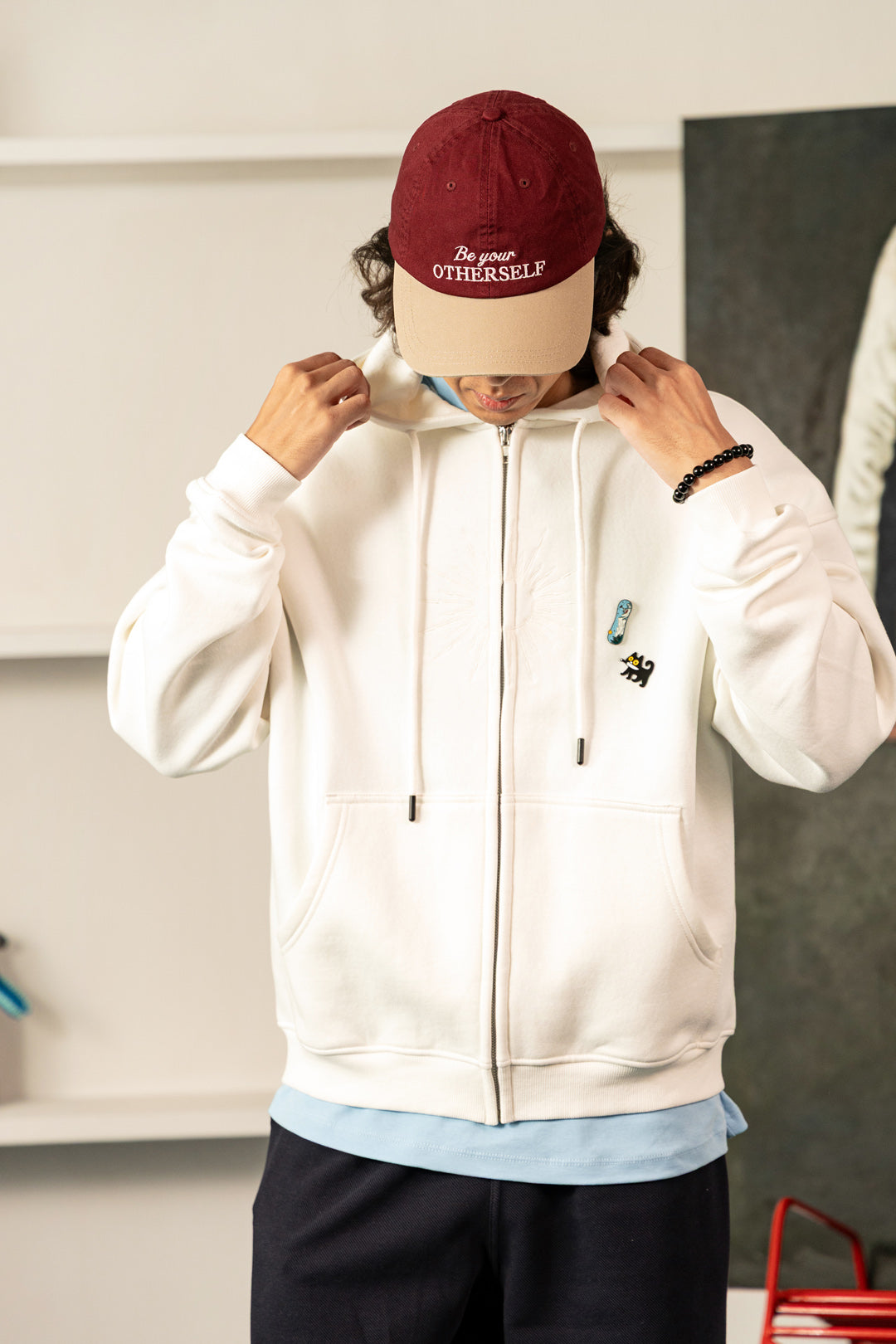 Wild Glacier Embroidered Fleece Hoodie