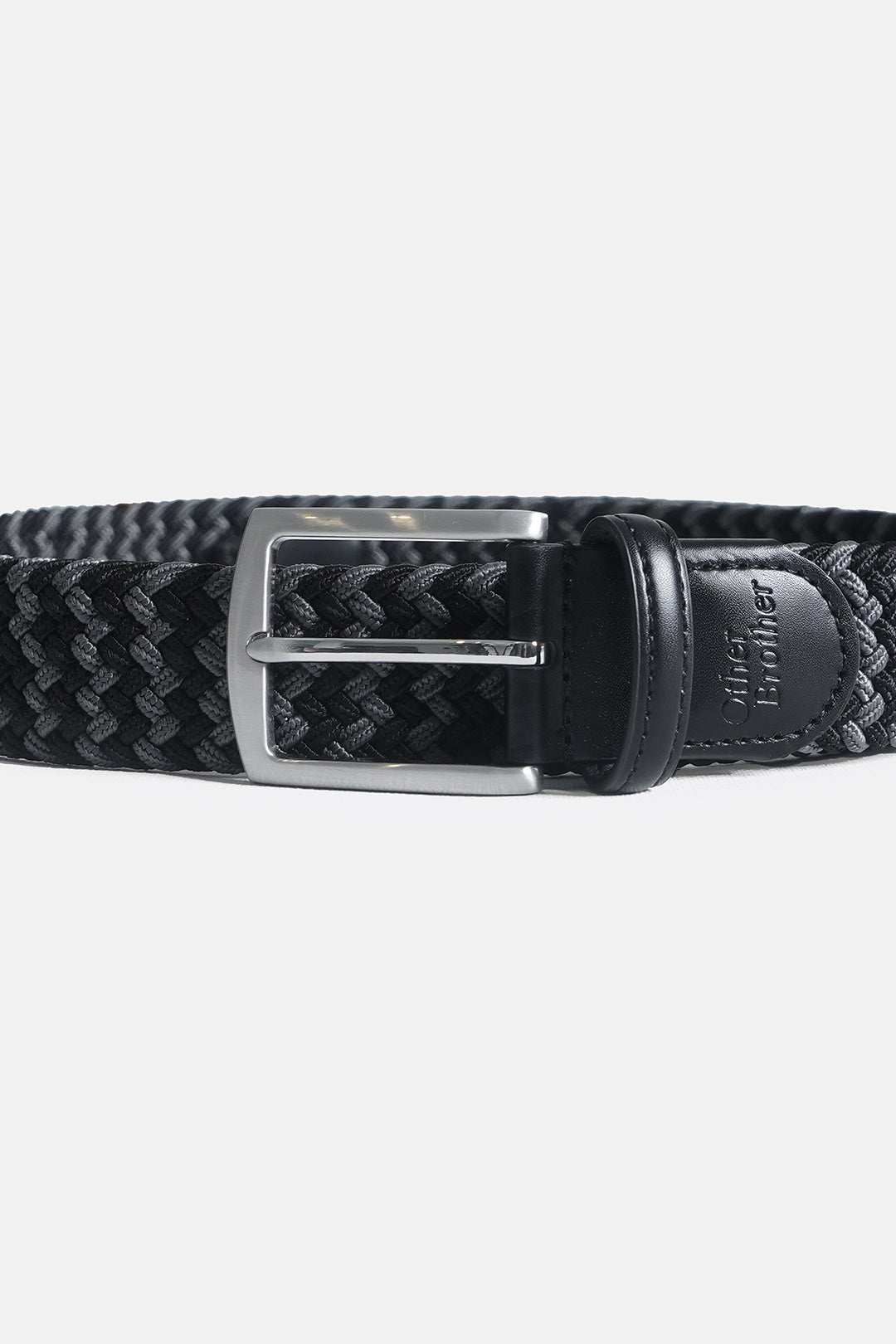 Image of Braided Leather-Trim Belt 01