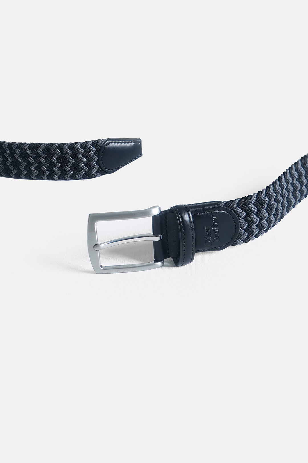 Braided Leather-Trim Belt 01