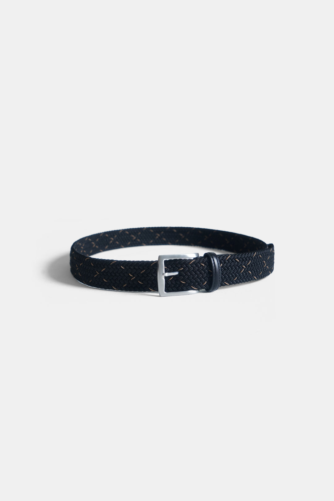 Braided Leather-Trim Belt 02