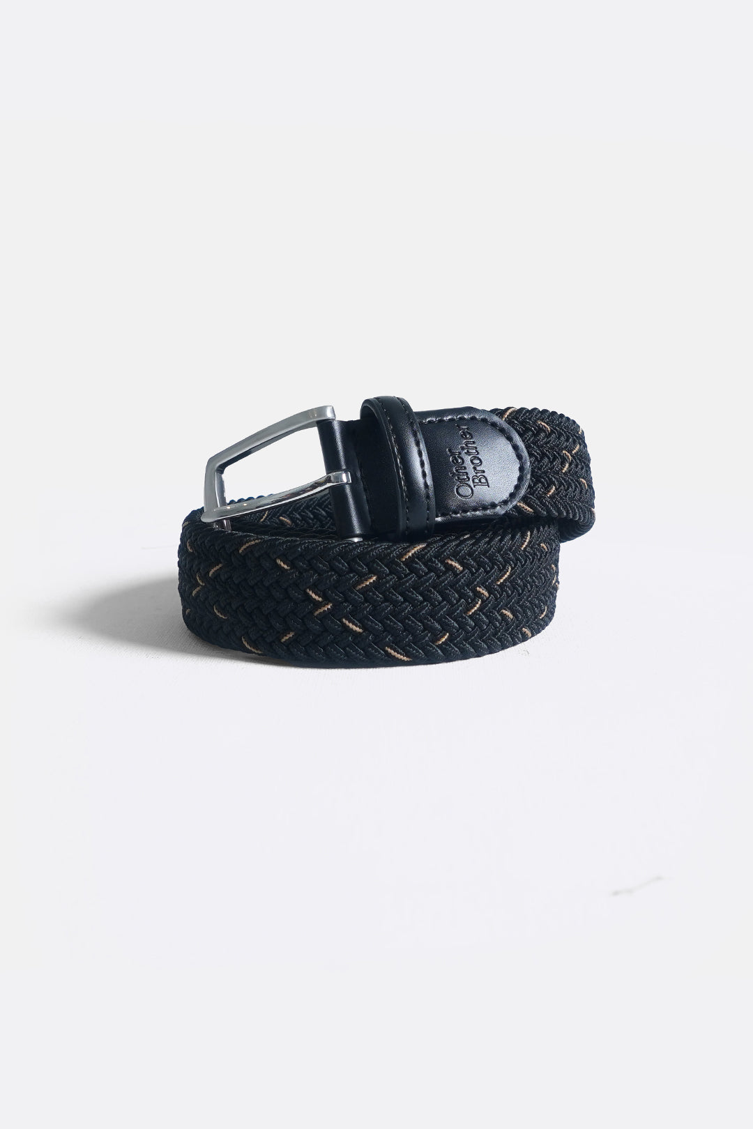 Braided Leather-Trim Belt 02