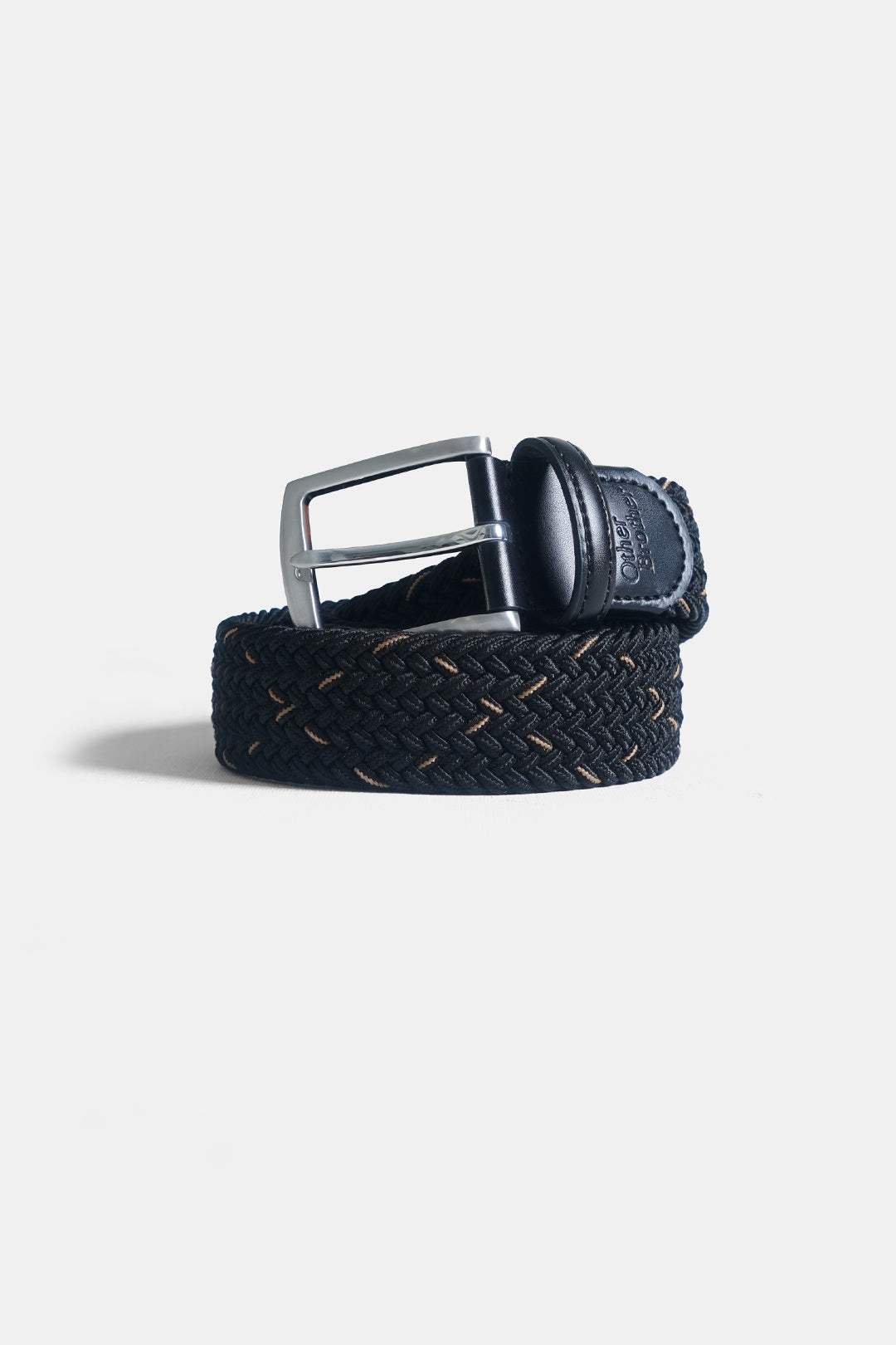 Image of Braided Leather-Trim Belt 02