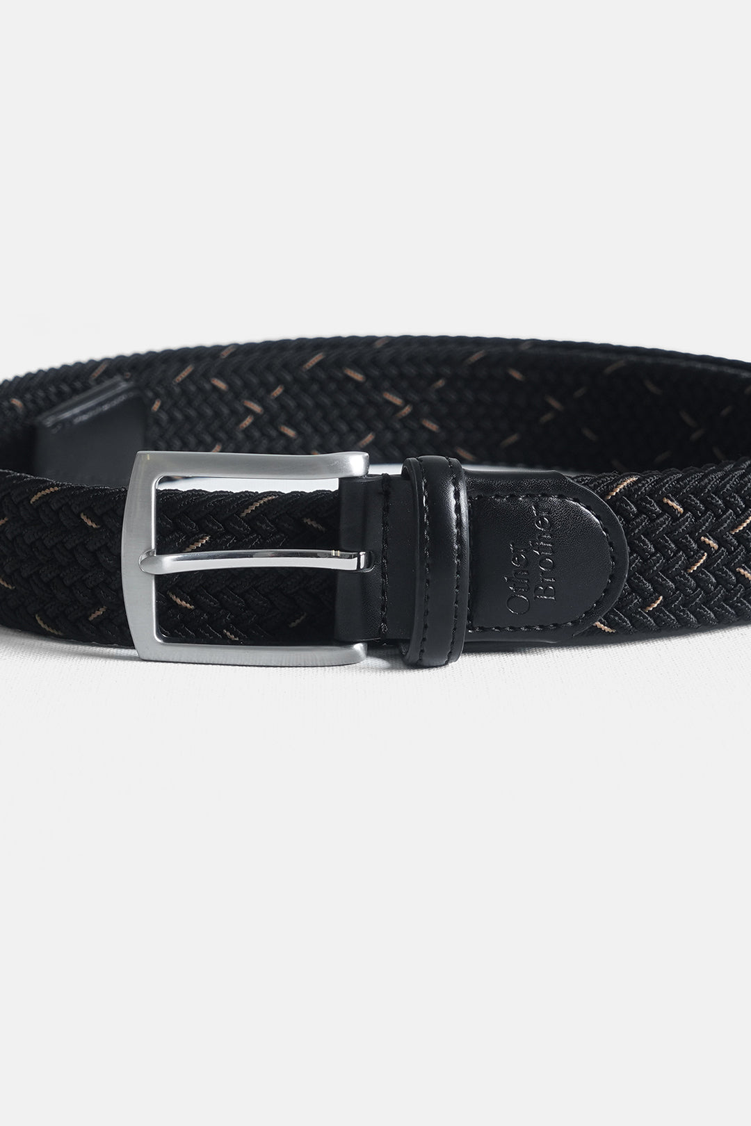 Braided Leather-Trim Belt 02