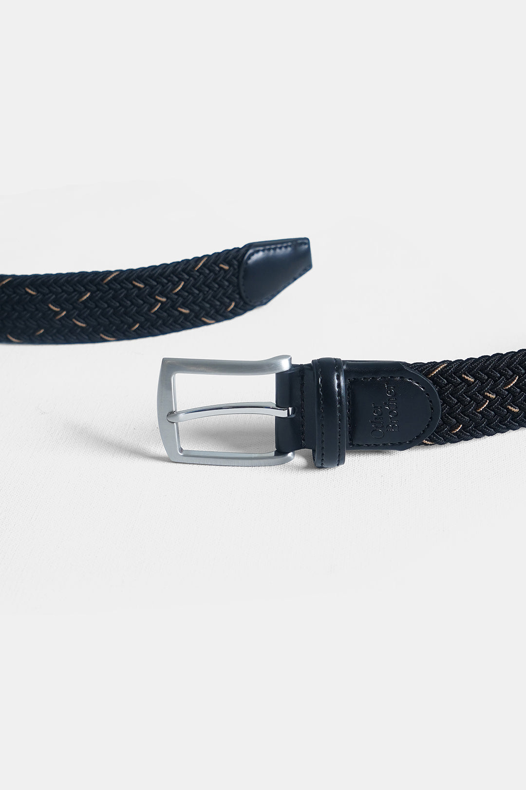 Braided Leather-Trim Belt 02