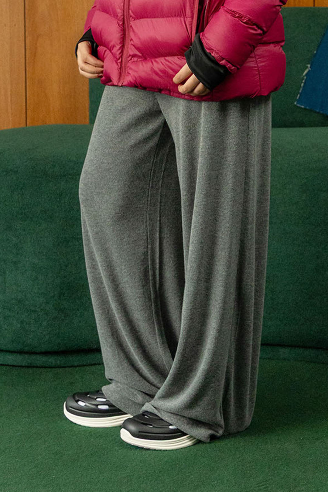 Brushed Rib Baggy Pants