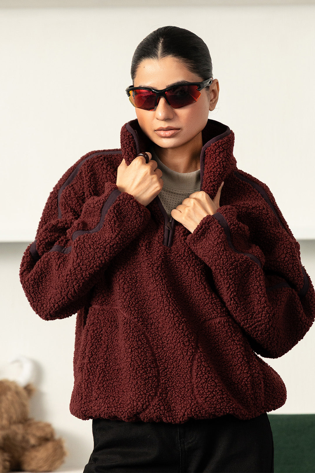 Yoga Girl Fluffy Mockneck