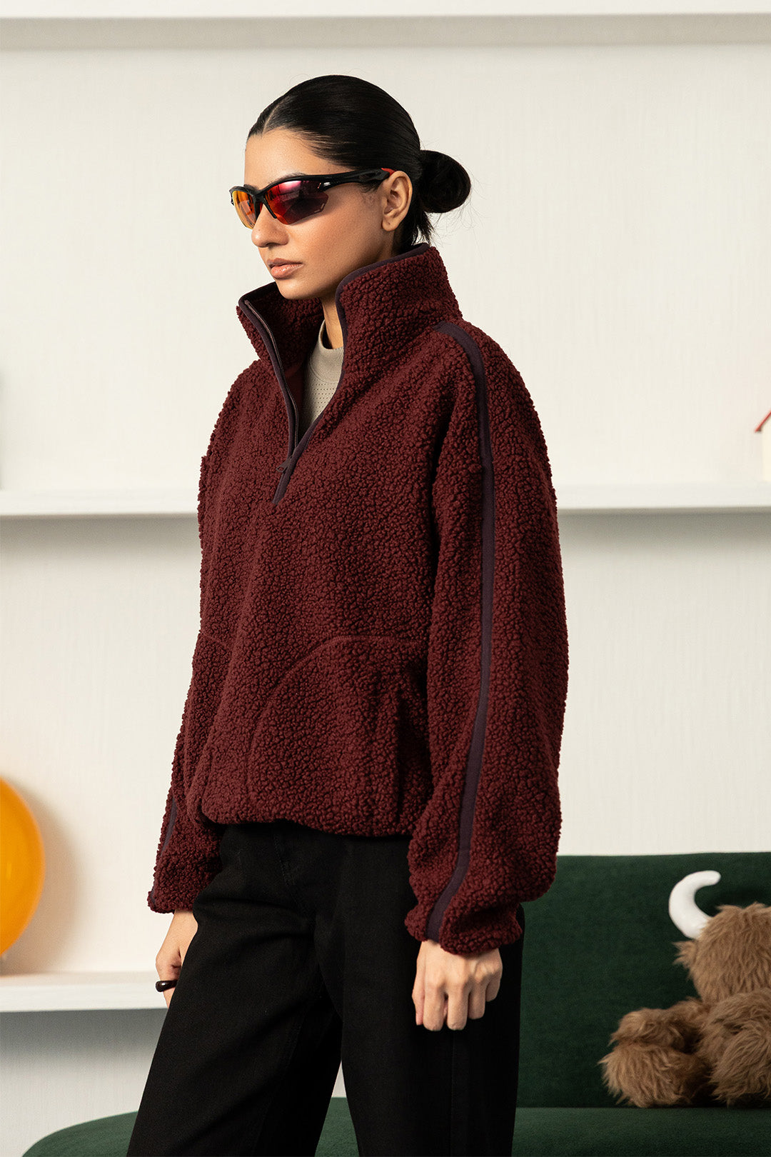Yoga Girl Fluffy Mockneck
