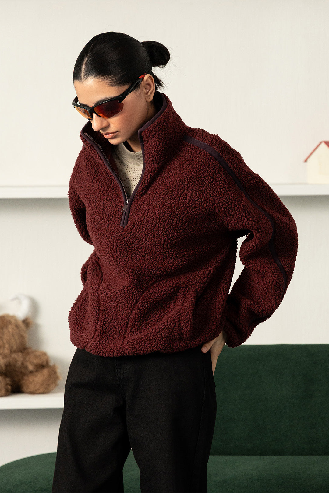 Yoga Girl Fluffy Mockneck