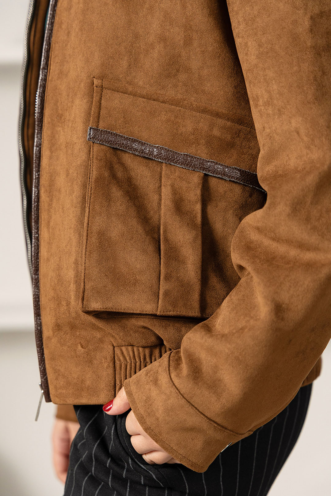 Image of Faux Suede Femme Jacket