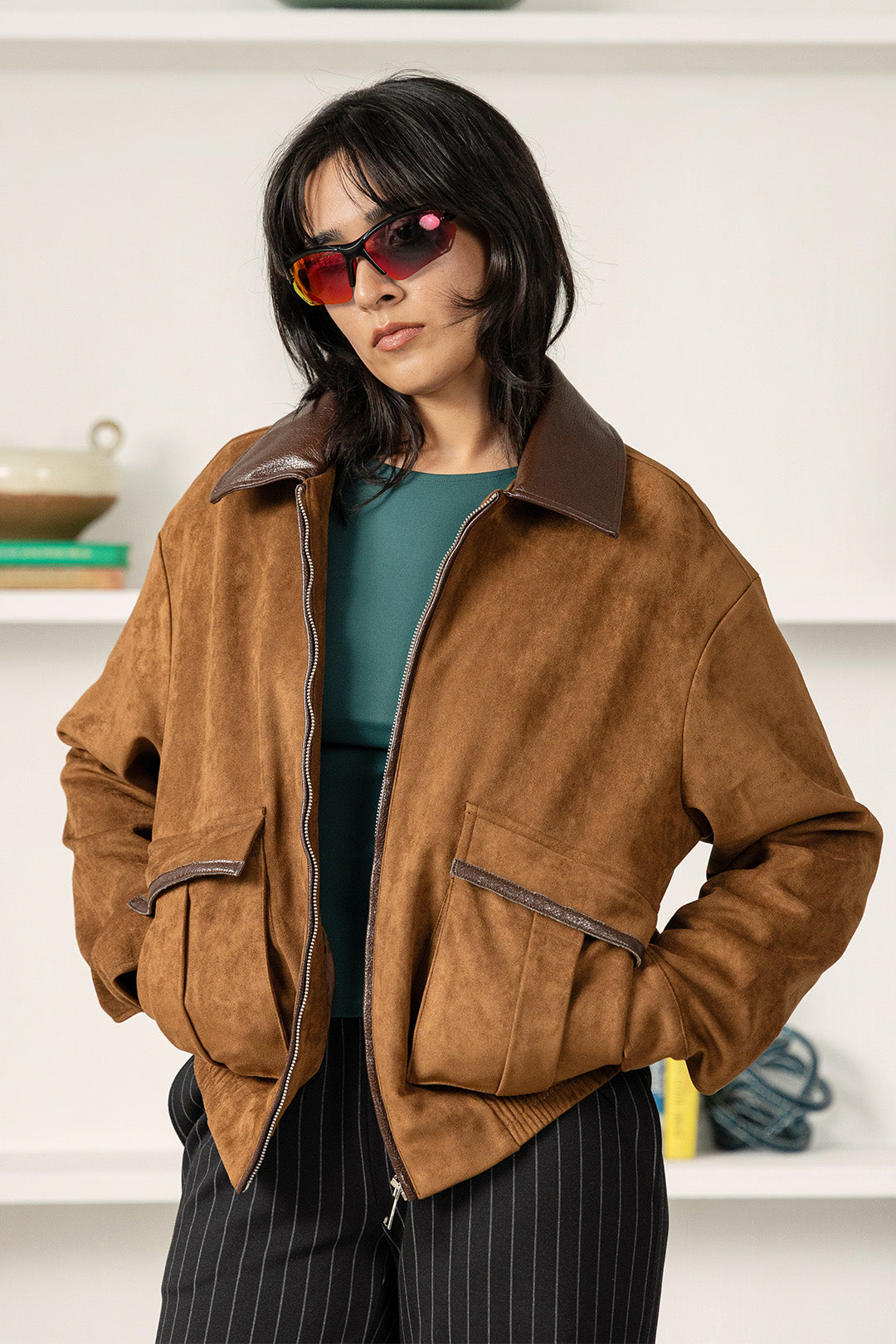 Image of Faux Suede Femme Jacket