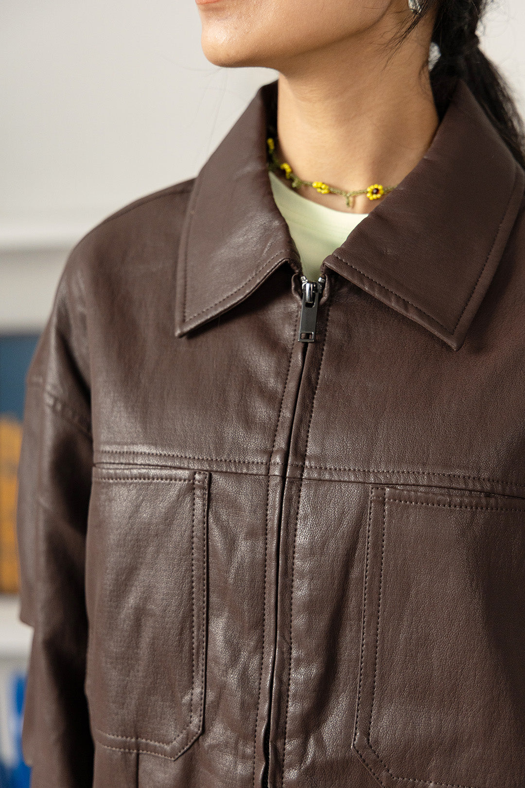 Almost-Officey Faux Leather Jacket