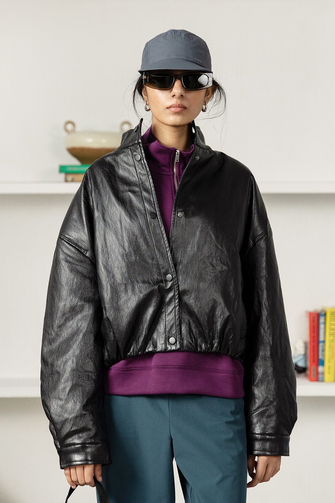 Image of Soft Wrinkled Faux Leather Jacket