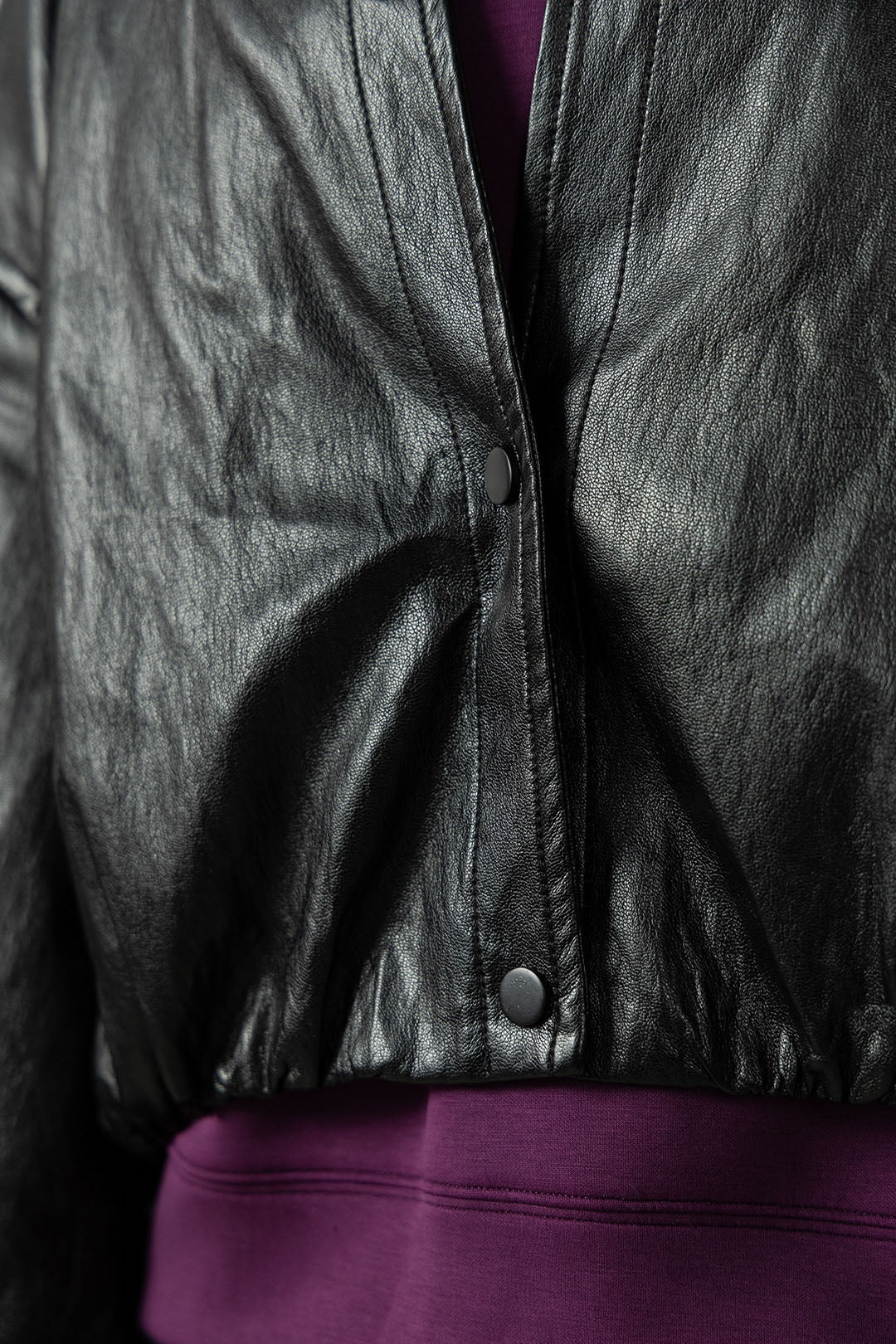 Image of Soft Wrinkled Faux Leather Jacket