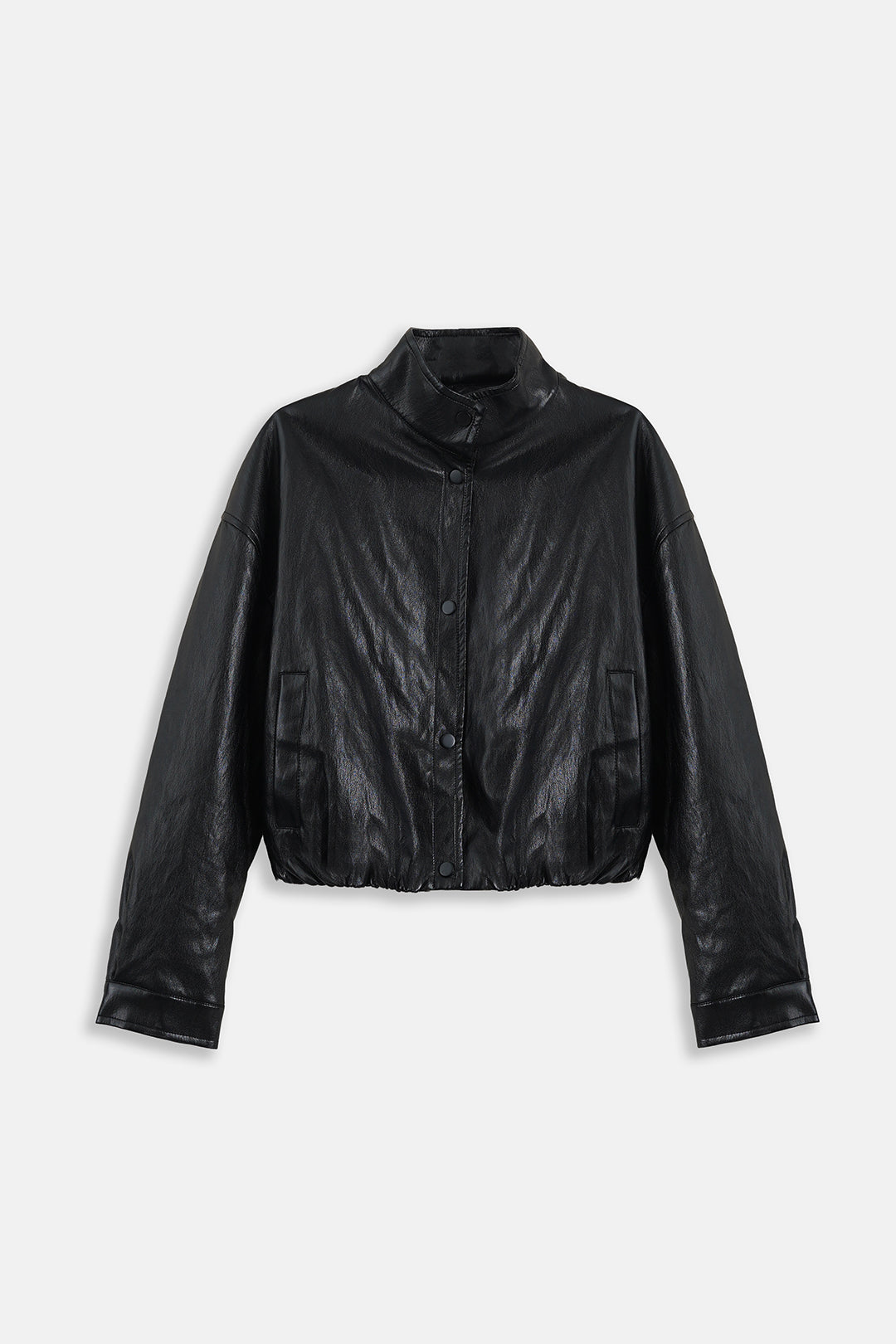 Image of Soft Wrinkled Faux Leather Jacket