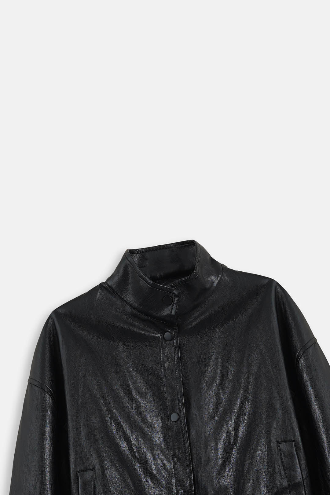 Image of Soft Wrinkled Faux Leather Jacket
