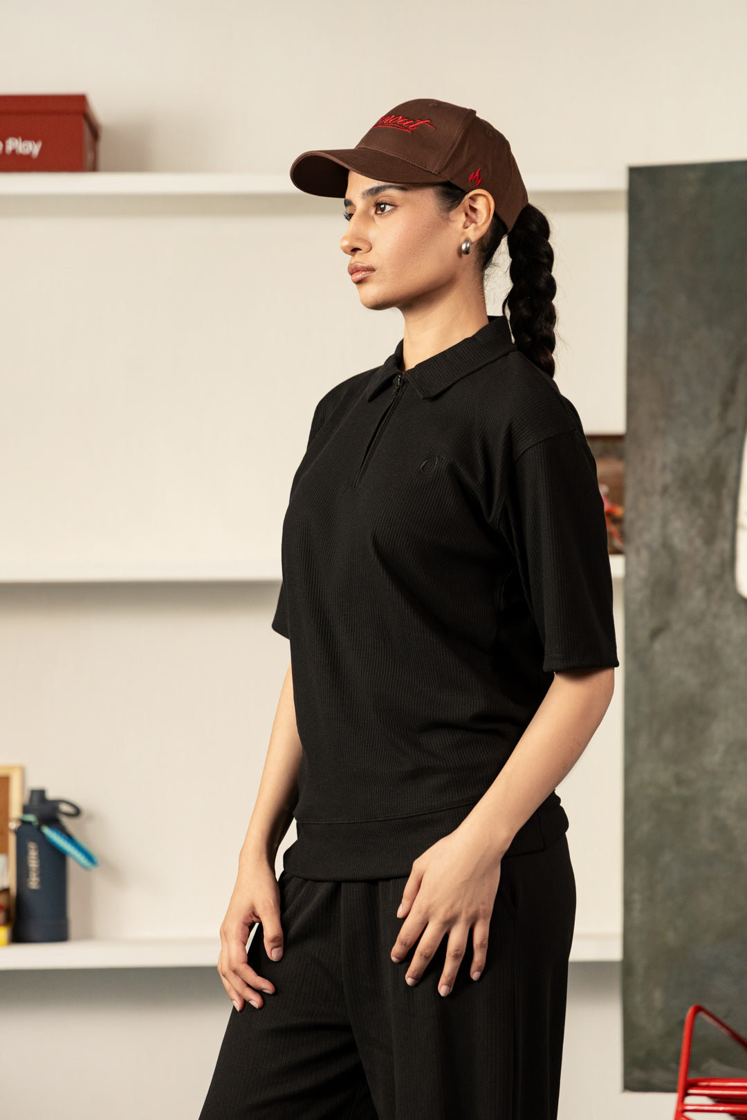 Coffee Later Zipper Polo