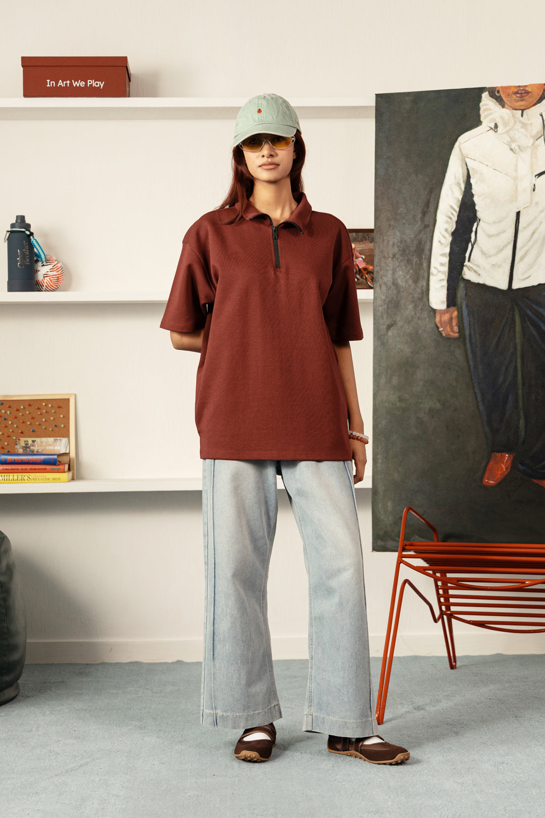 Coffee First Zipper Polo
