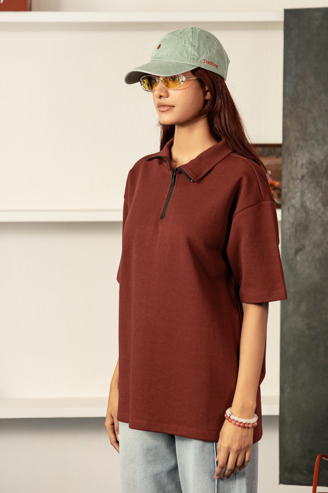Coffee First Zipper Polo