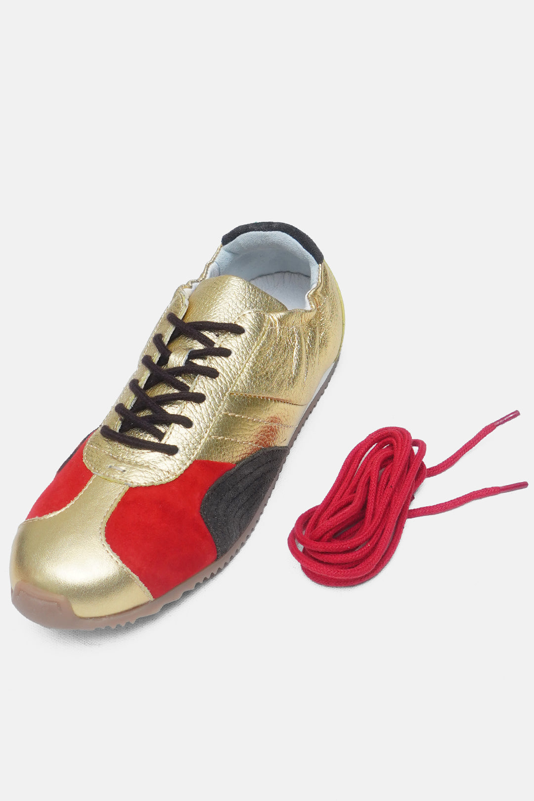 Image of Foil Rally Leather Trainers
