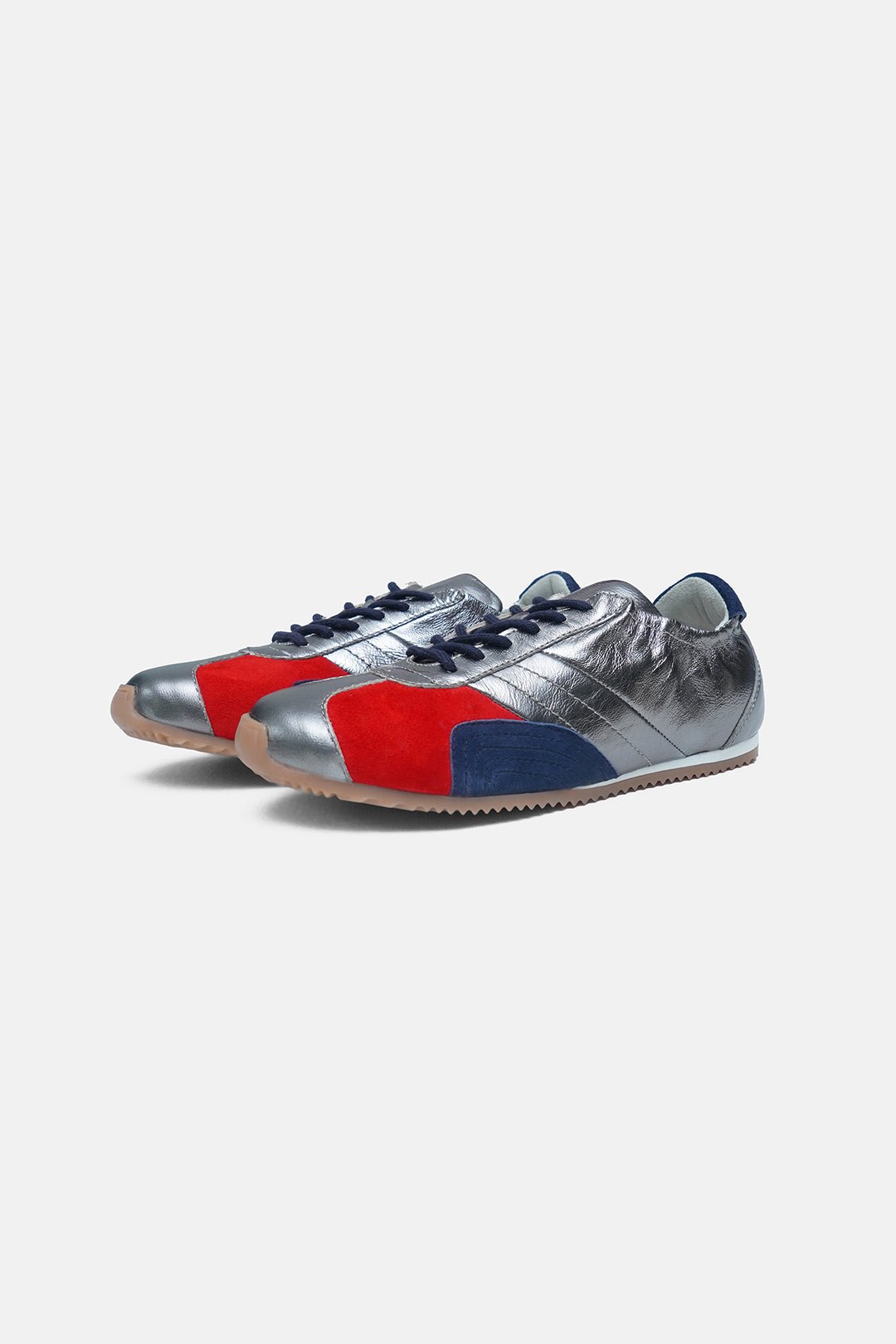Image of Foil Rally Leather Trainers